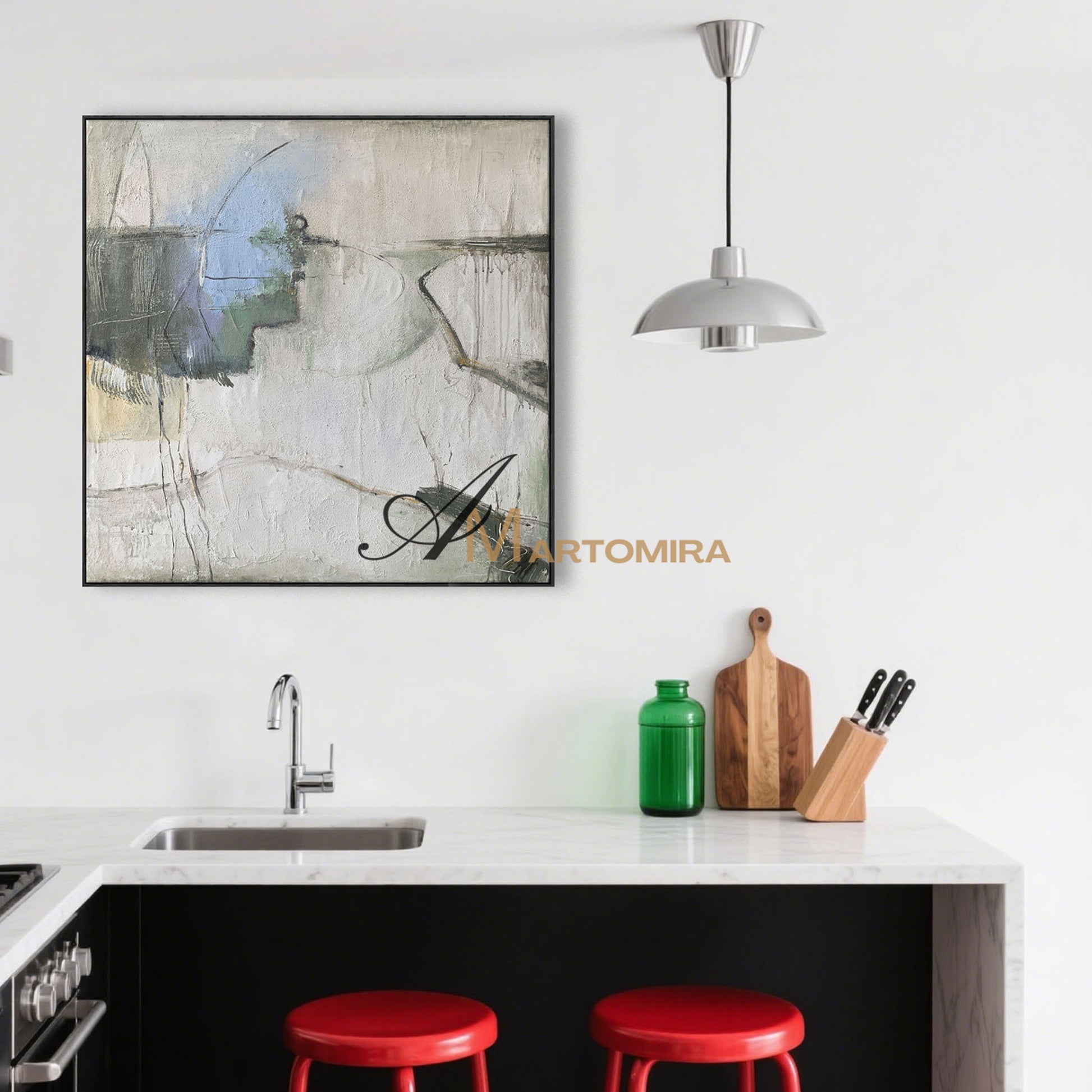 Abstract Art | Minimalist Wall Art | Neutral Wall Art | Abstract Painting For Living Room #NY002
