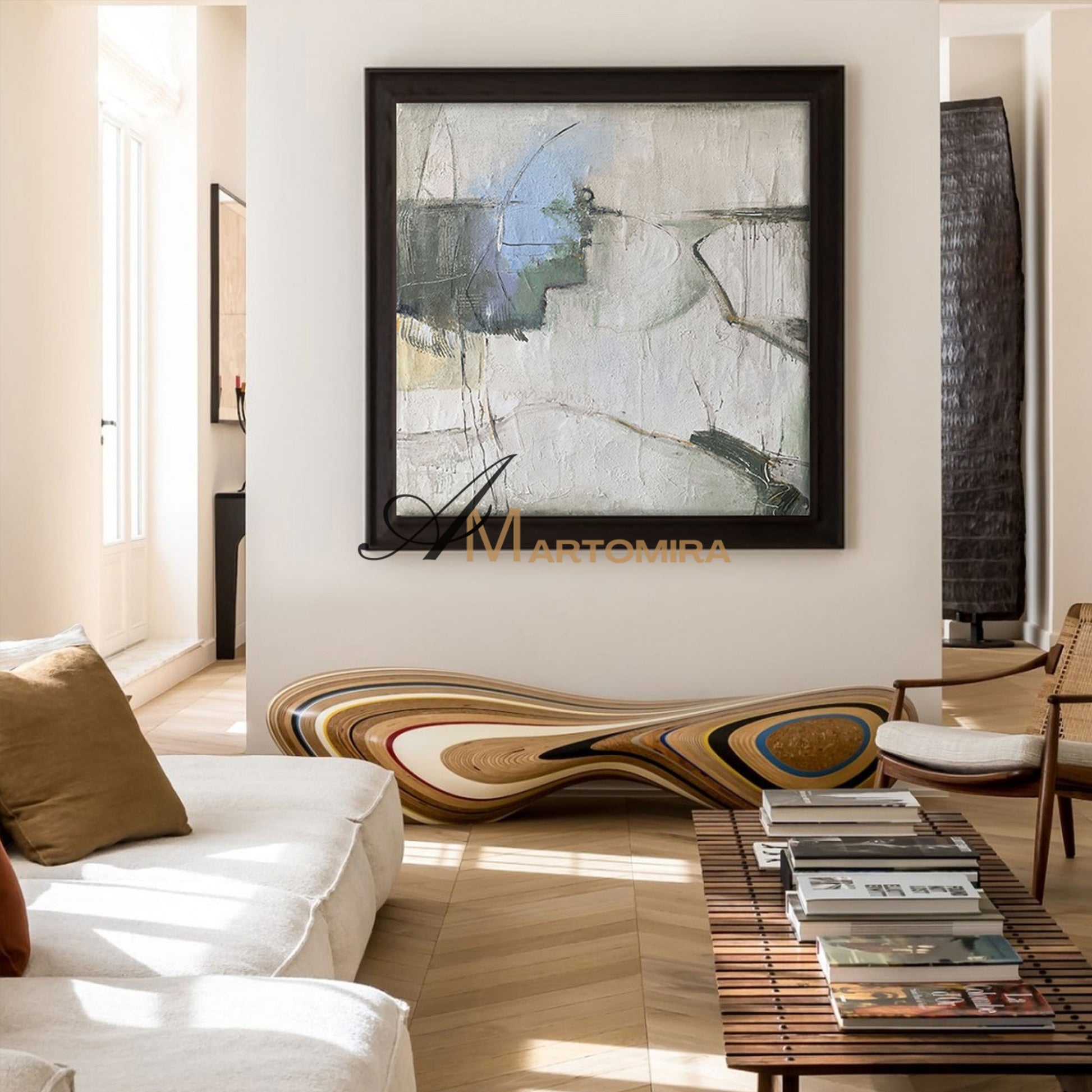 Abstract Art | Minimalist Wall Art | Neutral Wall Art | Abstract Painting For Living Room #NY002
