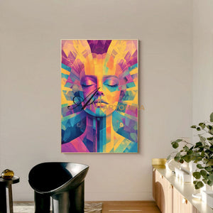 Abstract Woman Painting | Colorful Wall Art | Abstract Wall Art | Living Room Painting #AP031