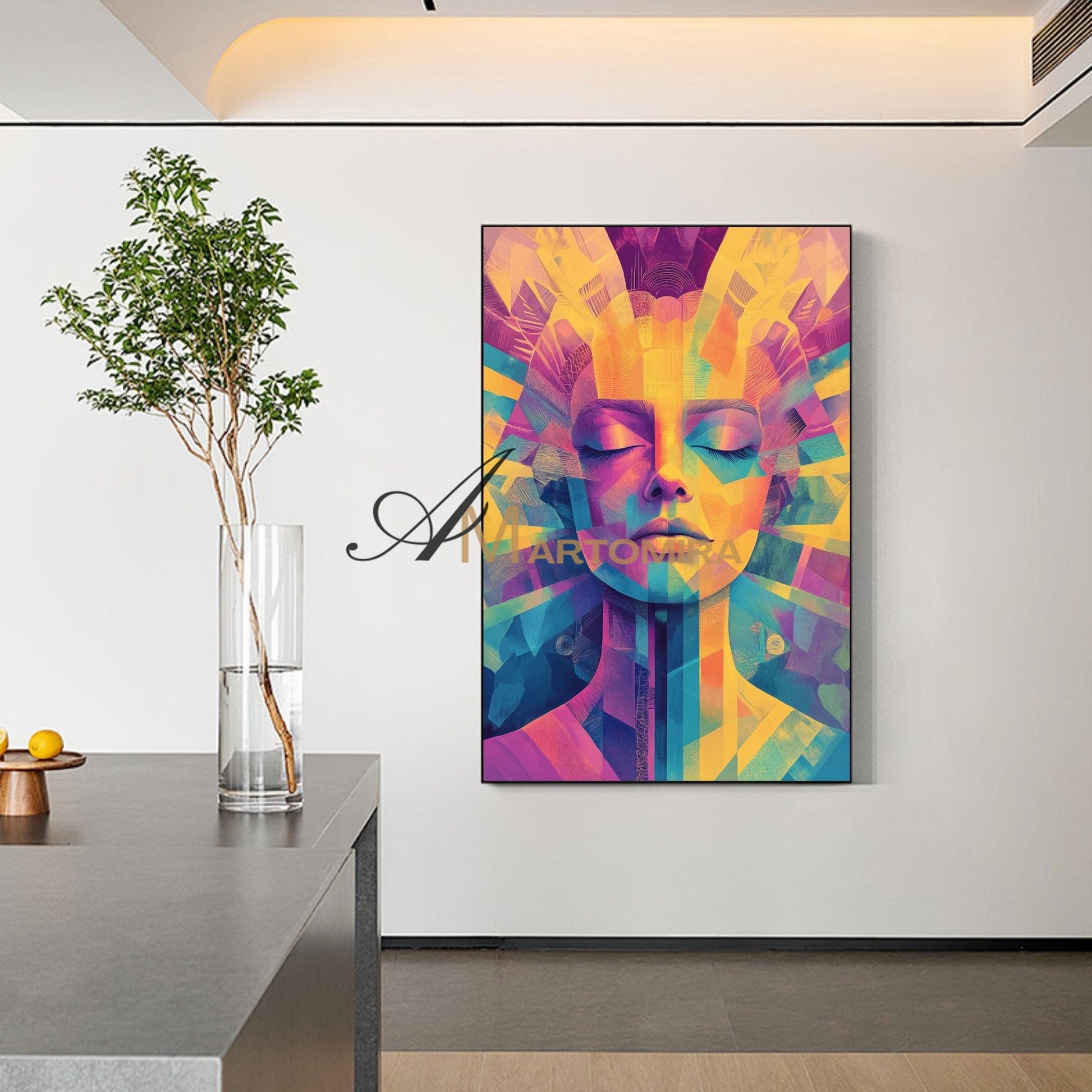 Abstract Woman Painting | Colorful Wall Art | Abstract Wall Art | Living Room Painting #AP031