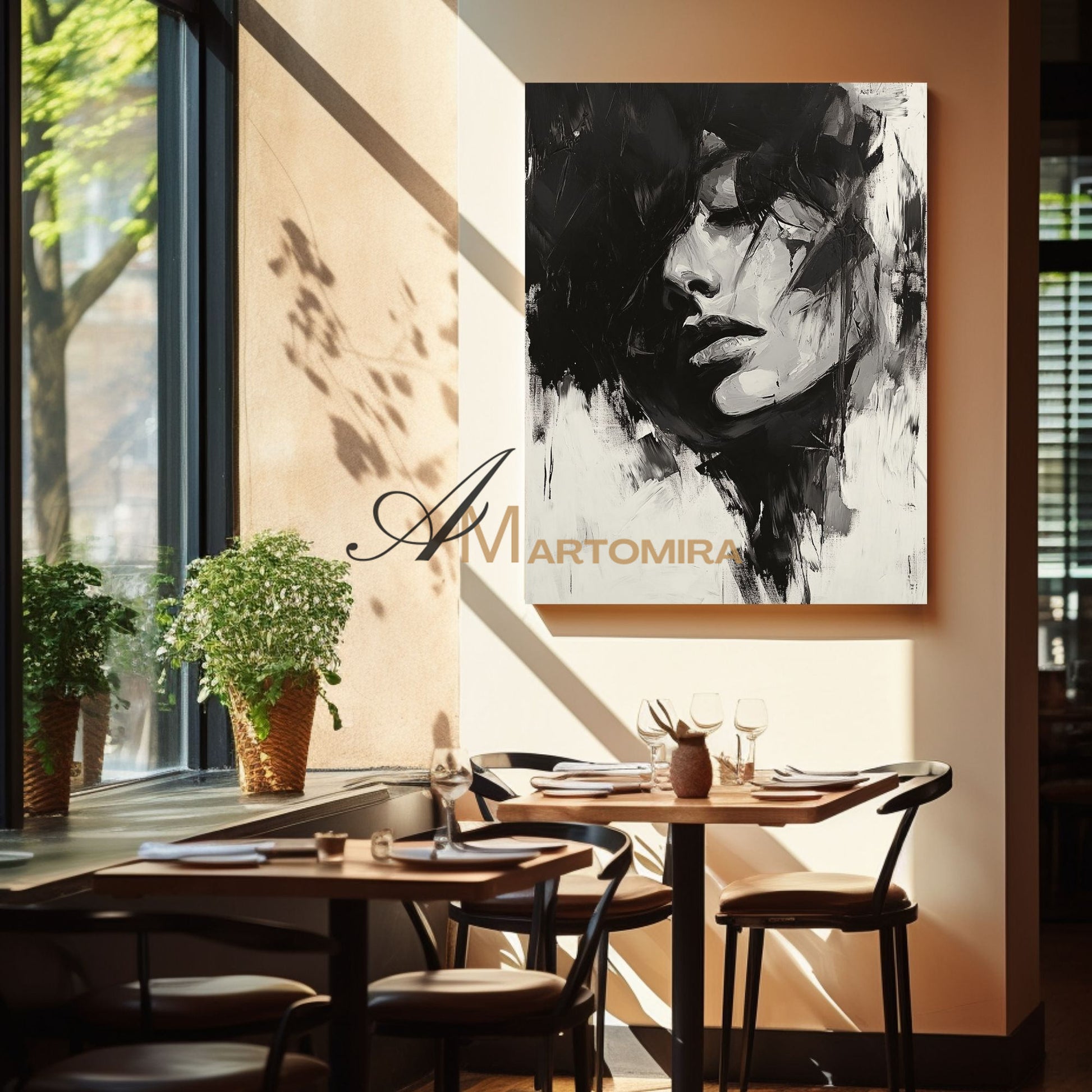 Black And White Abstract Art | Art Portraits | Beautiful Woman Painting | Large Wall Art #AP032