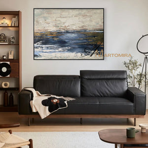 Abstract Wall Art | Abstract Landscape Art | Blue Ocean Paintings | Landscape Canvas Art #NY003