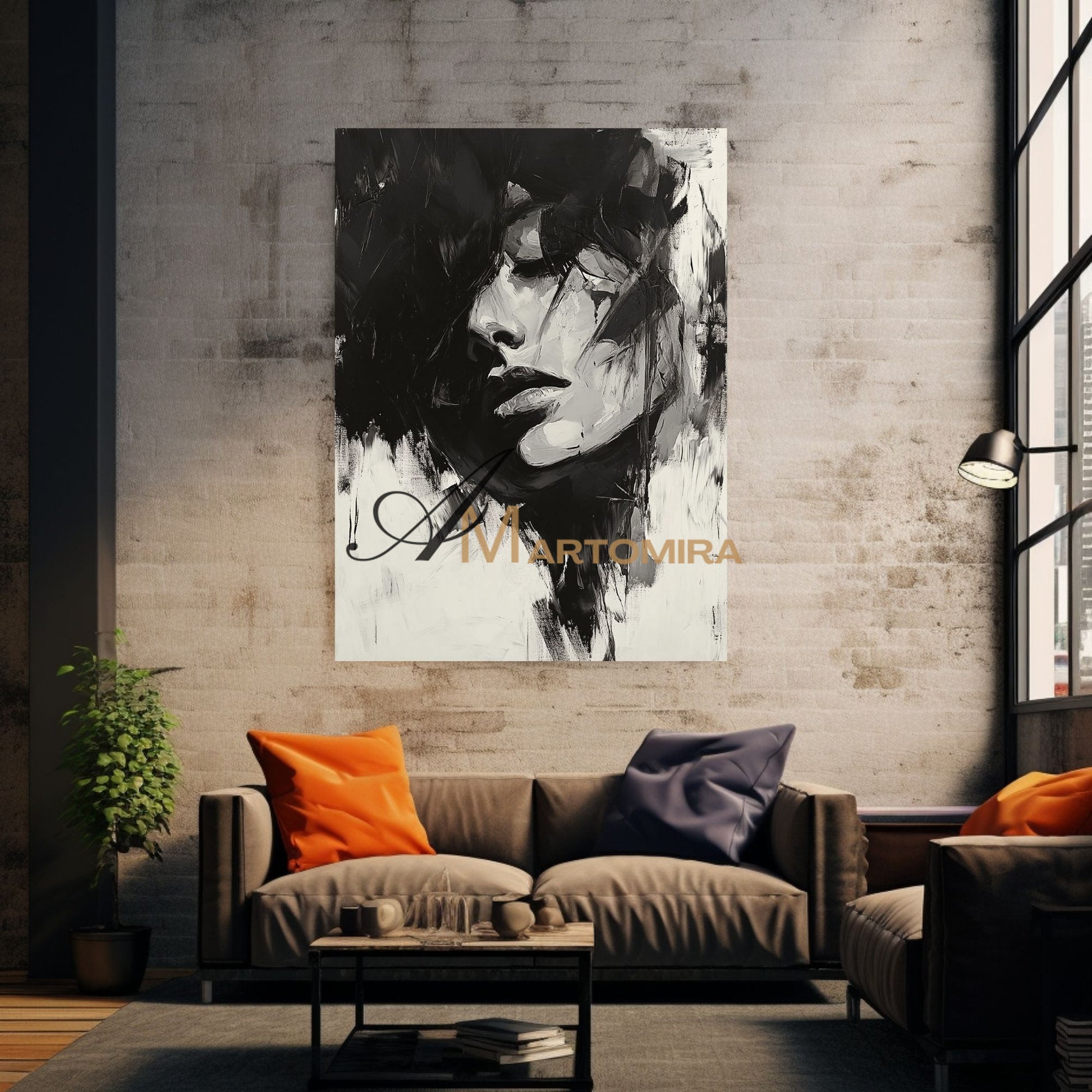Black And White Abstract Art | Art Portraits | Beautiful Woman Painting | Large Wall Art #AP032