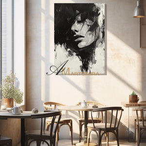 Black And White Abstract Art | Art Portraits | Beautiful Woman Painting | Large Wall Art #AP032