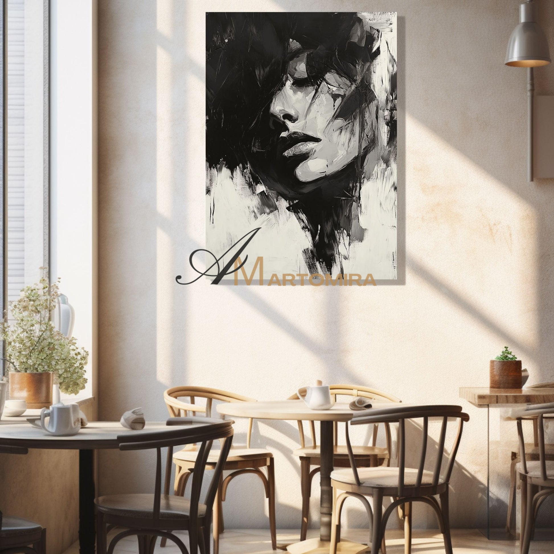 Black And White Abstract Art | Art Portraits | Beautiful Woman Painting | Large Wall Art #AP032