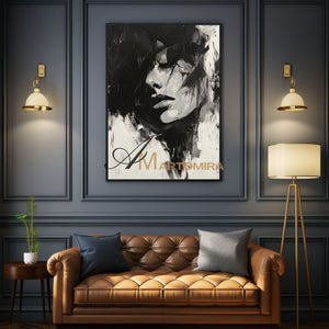Black And White Abstract Art | Art Portraits | Beautiful Woman Painting | Large Wall Art #AP032