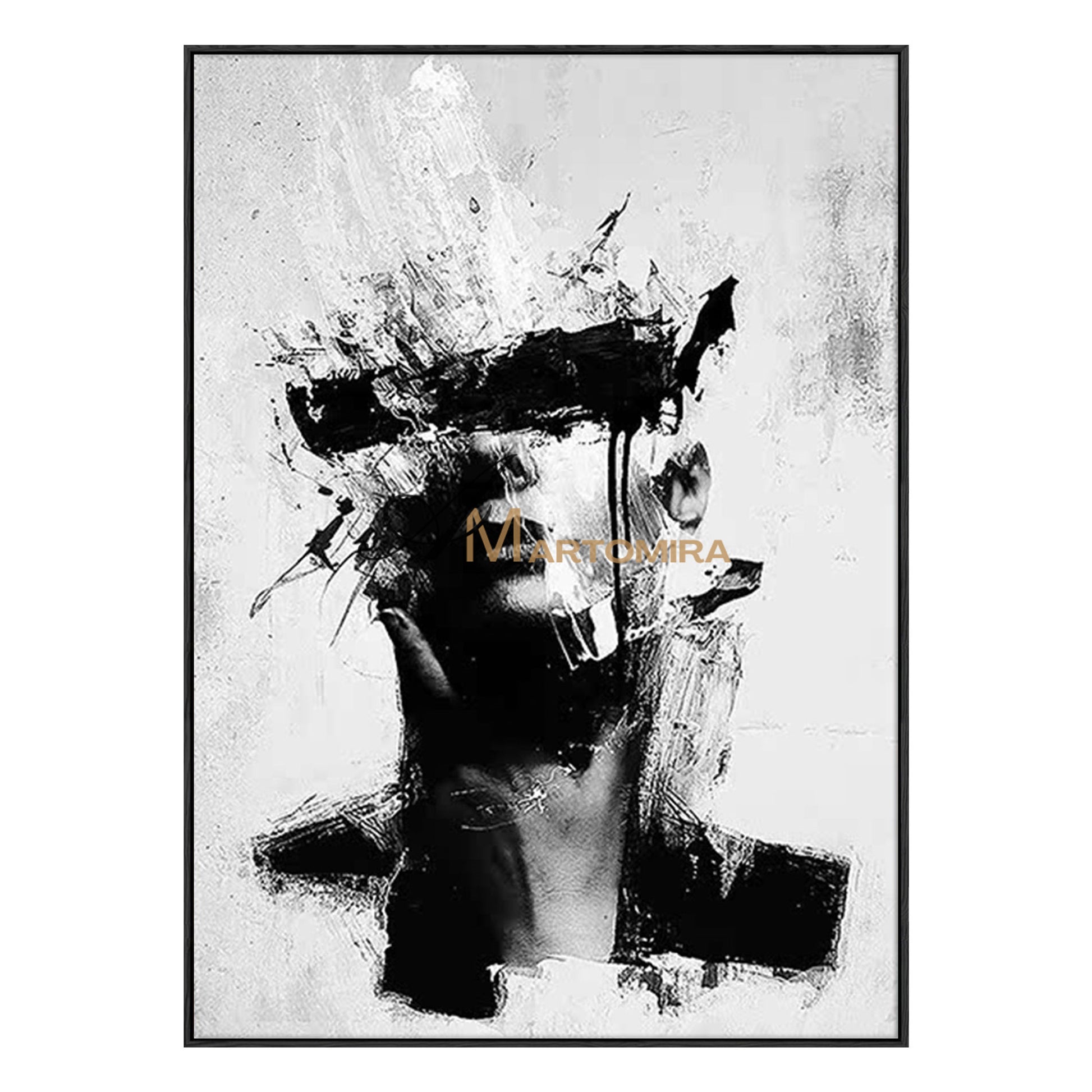 Portrait Painting | Abstract Woman Painting | Black And White Art Woman | Wall Decorations #MF054