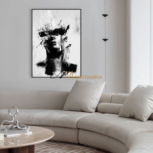 Portrait Painting | Abstract Woman Painting | Black And White Art Woman | Wall Decorations #MF054