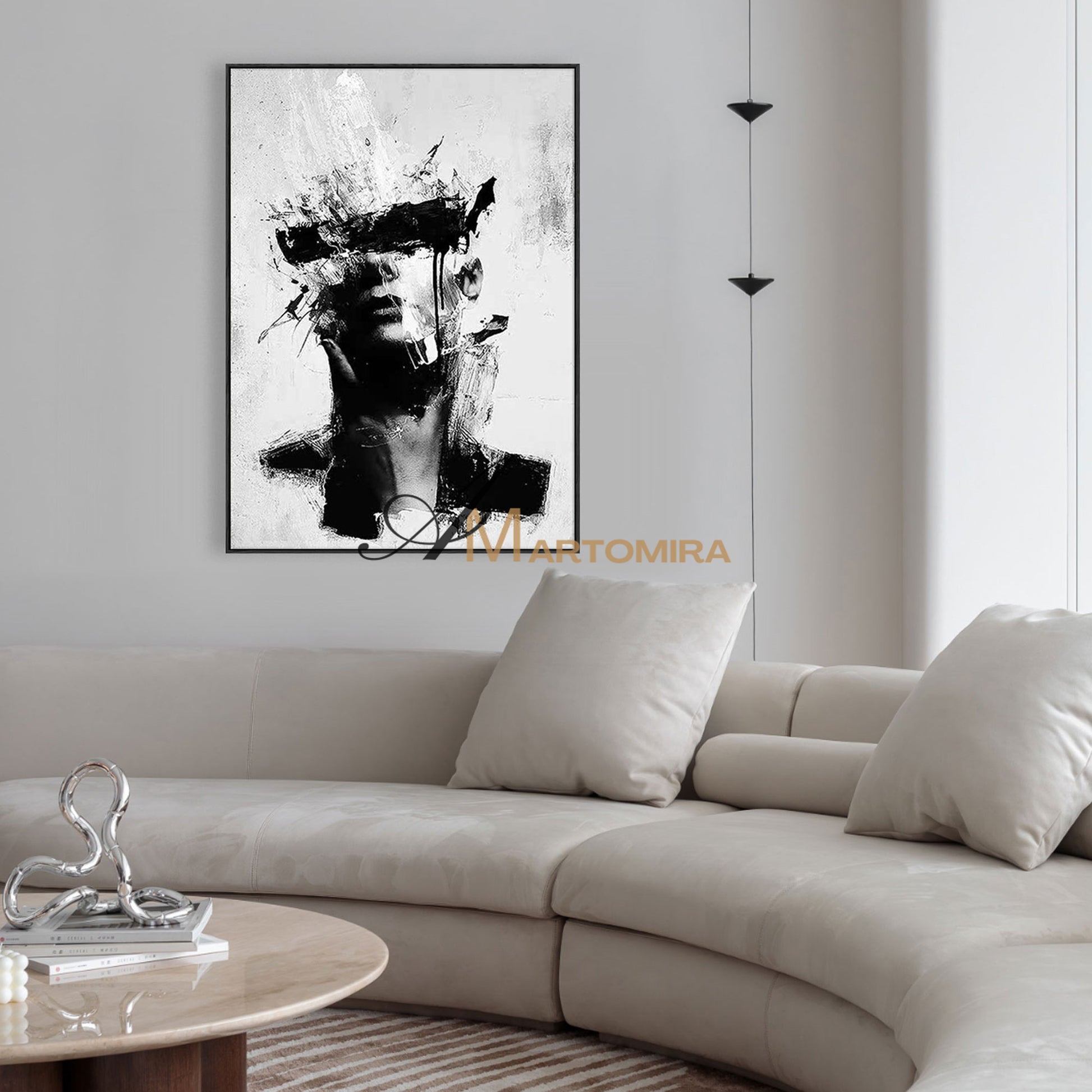 Portrait Painting | Abstract Woman Painting | Black And White Art Woman | Wall Decorations #MF054
