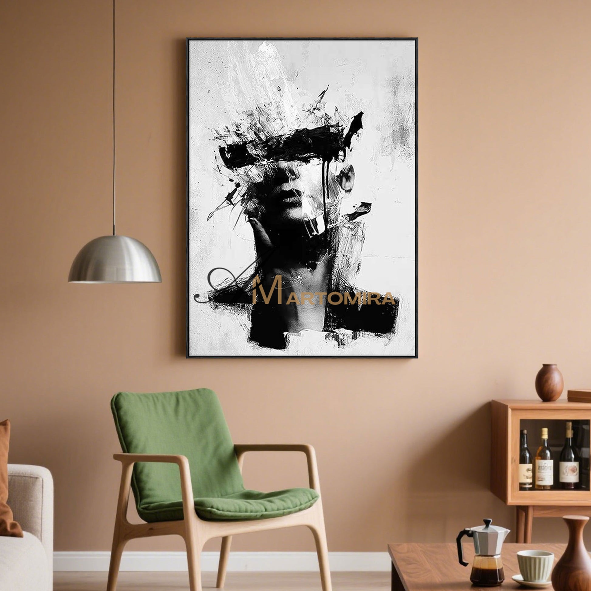 Portrait Painting | Abstract Woman Painting | Black And White Art Woman | Wall Decorations #MF054