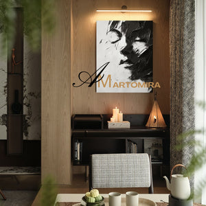 Black And White Abstract Art | Art Portraits|Beautiful Woman Painting | Large Canvas Wall Art #AP033