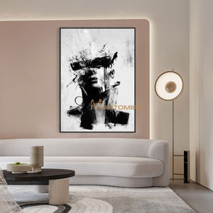 Portrait Painting | Abstract Woman Painting | Black And White Art Woman | Wall Decorations #MF054
