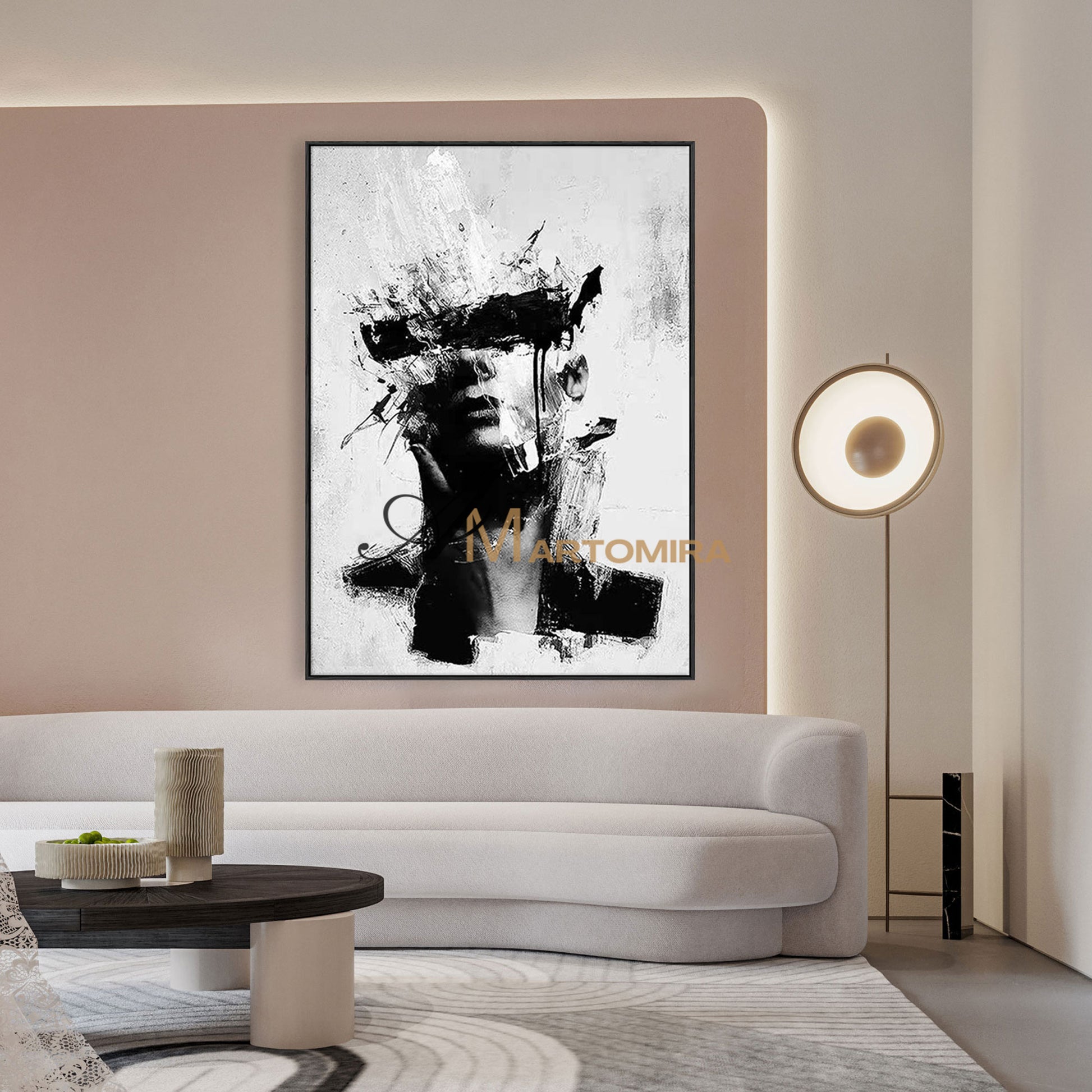 Portrait Painting | Abstract Woman Painting | Black And White Art Woman | Wall Decorations #MF054