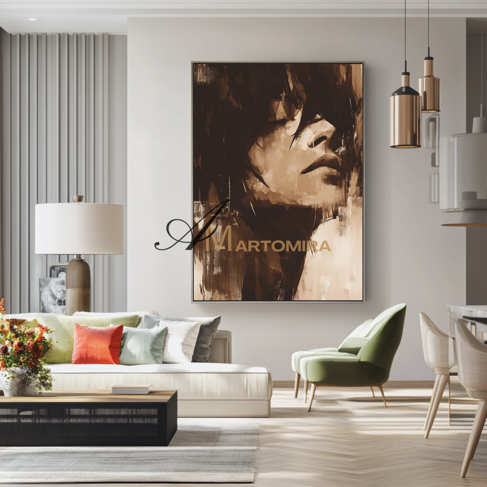 Art Portraits | Beautiful Woman Painting | Acrylic Wall Art | Large Wall Art #AP034