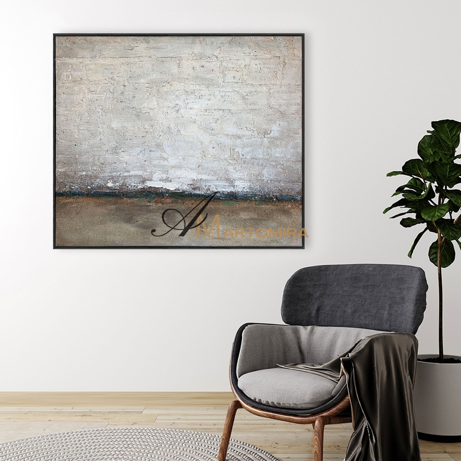 Modern Abstract Paintings | Abstract Landscape Art | Contemporary Modern Wall Decor | Earth Tone Wall Art #NY005