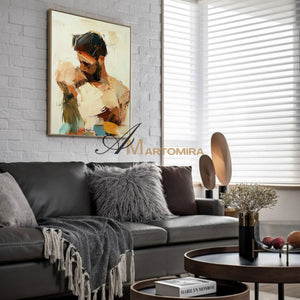 Lovers Art | Abstract Portraits | Abstract Art Paintings | Large Canvas Wall Art #AP035