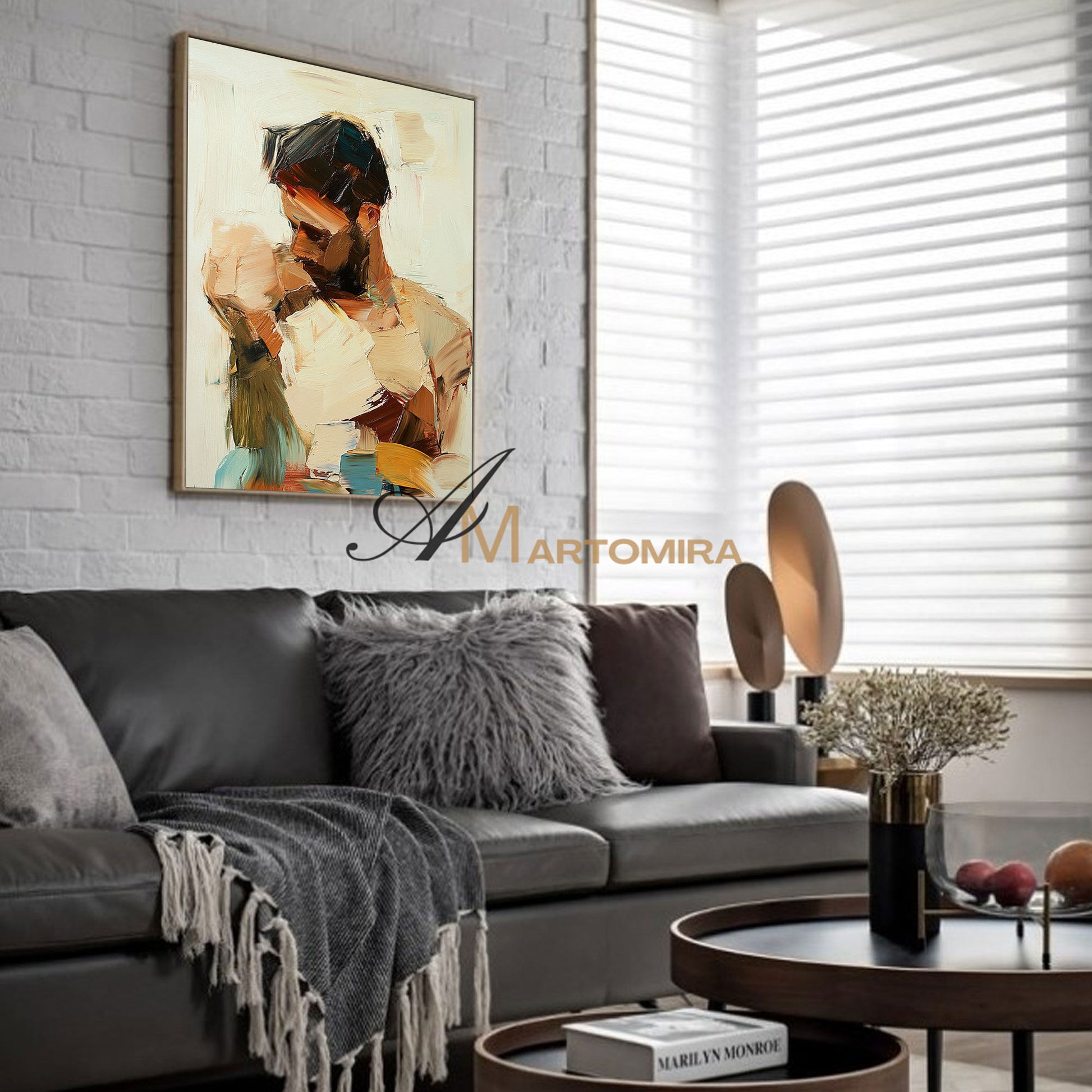 Lovers Art | Abstract Portraits | Abstract Art Paintings | Large Canvas Wall Art #AP035