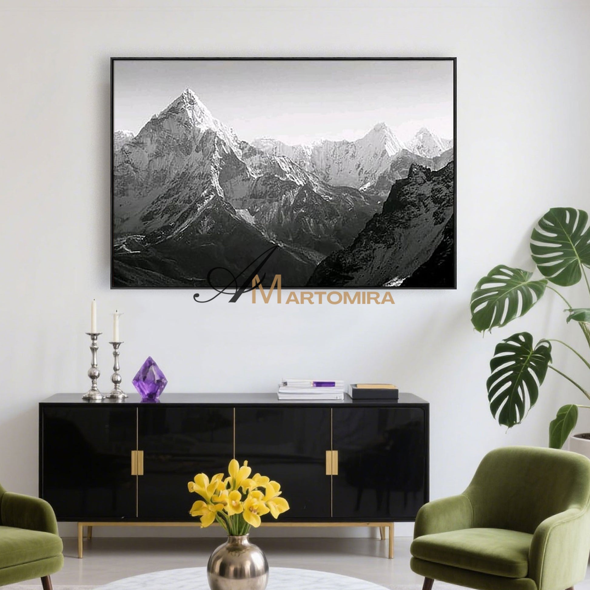 Abstract Landscape Painting | Mountain Landscape Art | Landscape Wall Art For Living Room #MF056
