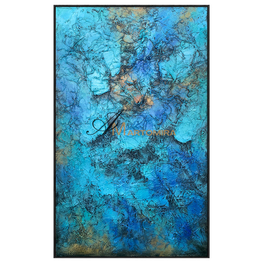 Textured Wall Art | Blue Abstract Paintings | Textured Wall Art For Living Room | Abstract Art #NY007