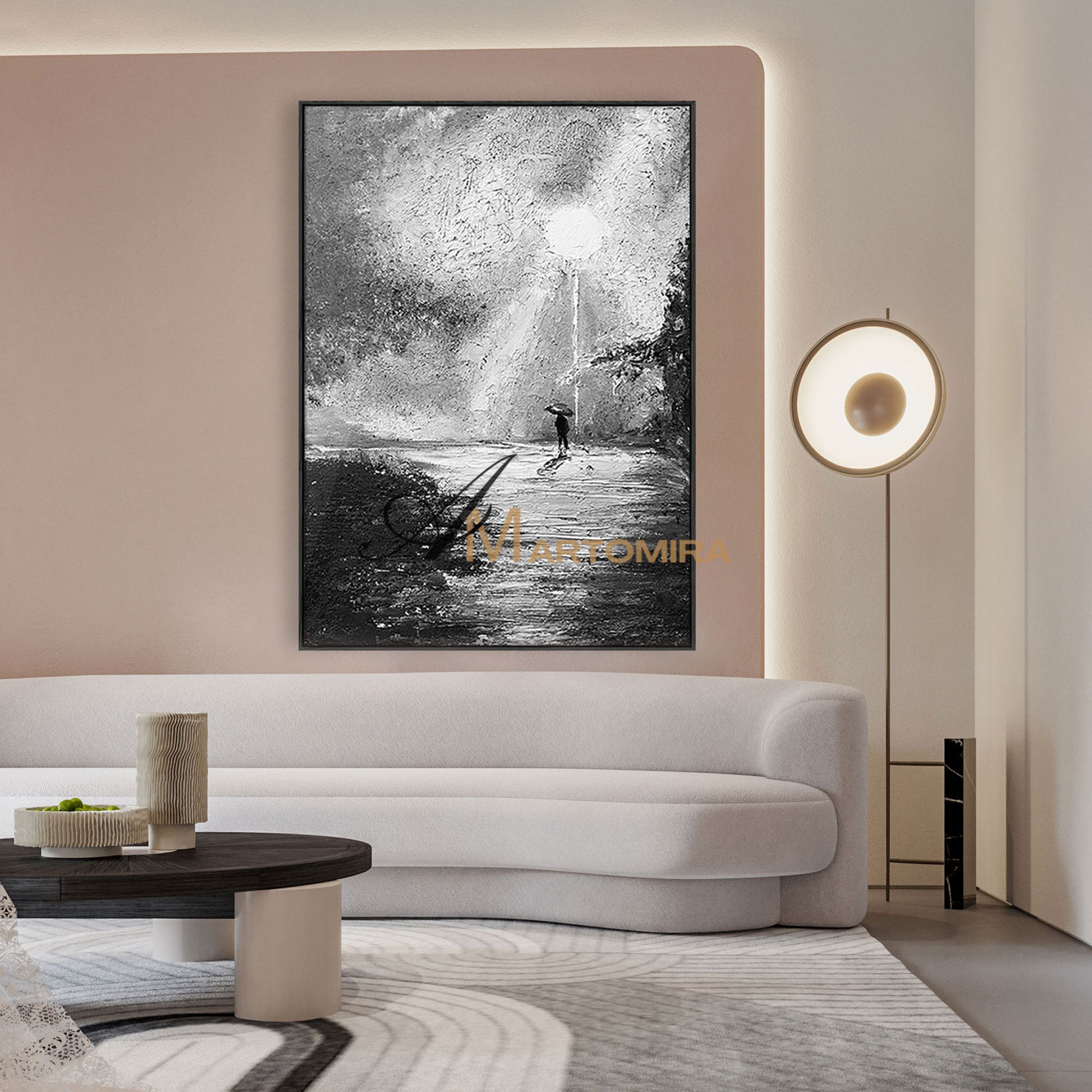Large Abstract Wall Art |Black And White Canvas Art | Abstract Landscape Painting | Wall Art Decor #MF057