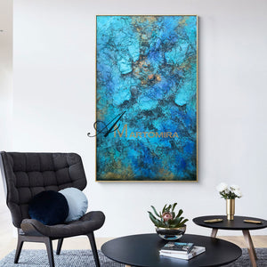 Textured Wall Art | Blue Abstract Paintings | Textured Wall Art For Living Room | Abstract Art #NY007