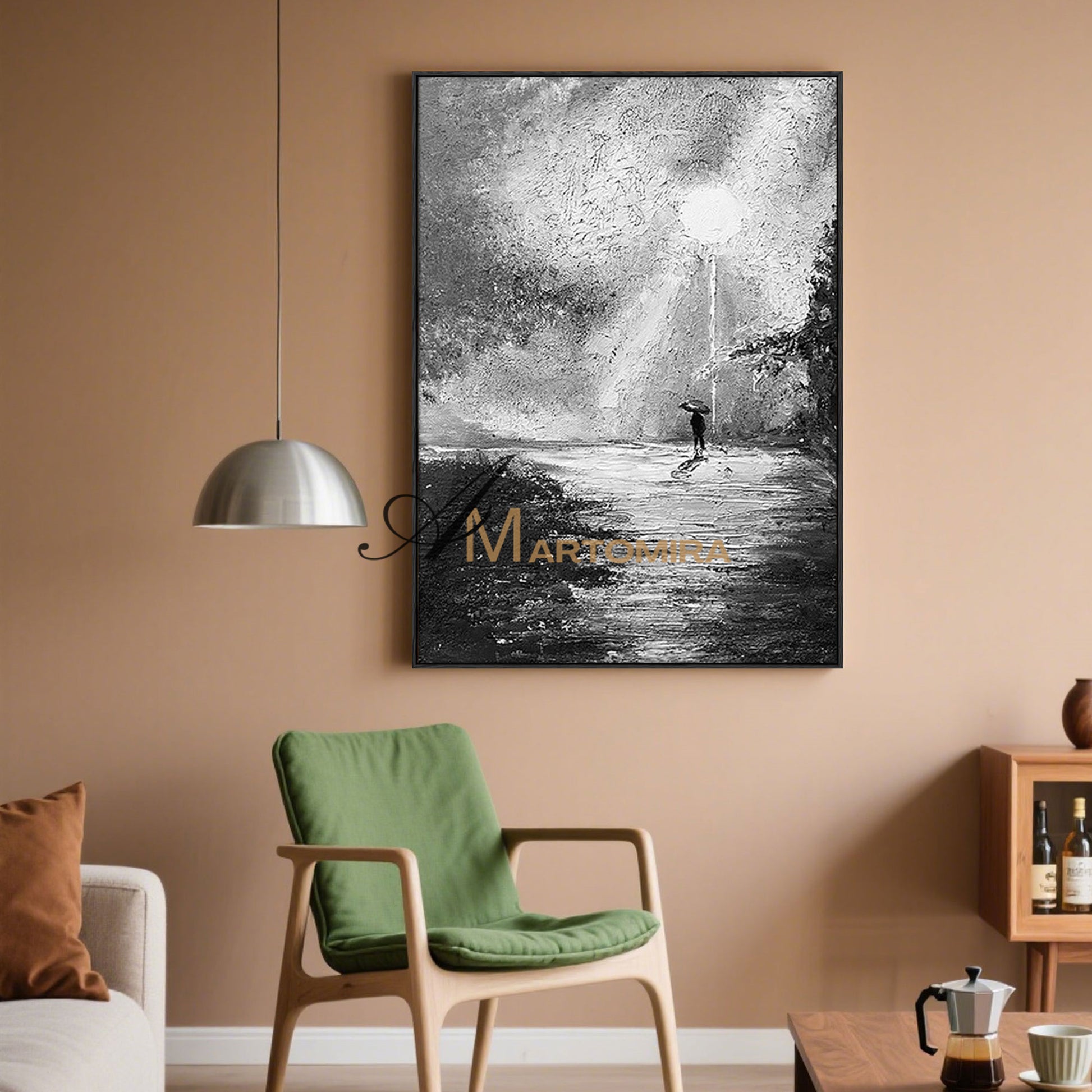 Large Abstract Wall Art |Black And White Canvas Art | Abstract Landscape Painting | Wall Art Decor #MF057