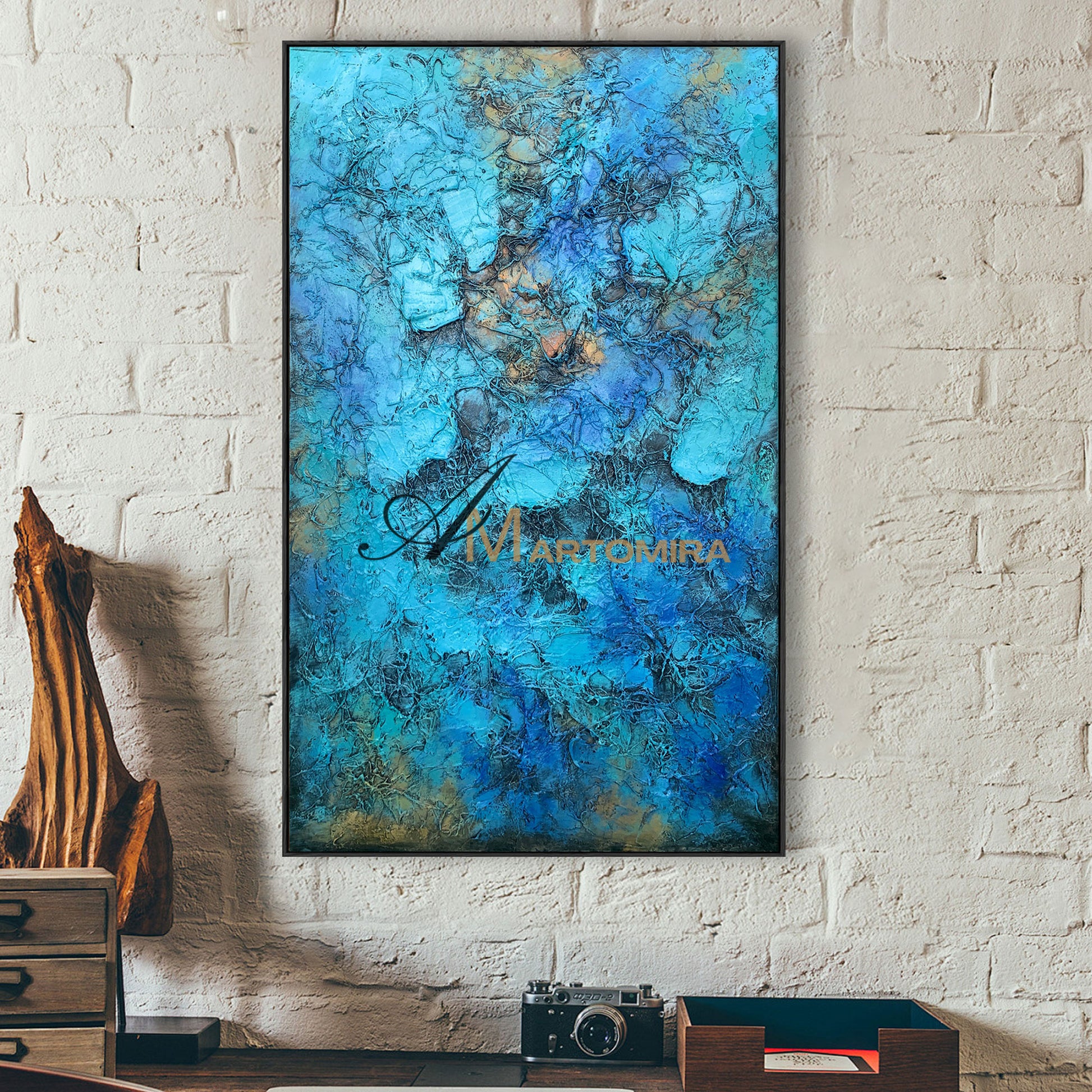 Textured Wall Art | Blue Abstract Paintings | Textured Wall Art For Living Room | Abstract Art #NY007
