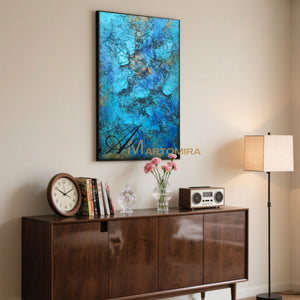 Textured Wall Art | Blue Abstract Paintings | Textured Wall Art For Living Room | Abstract Art #NY007