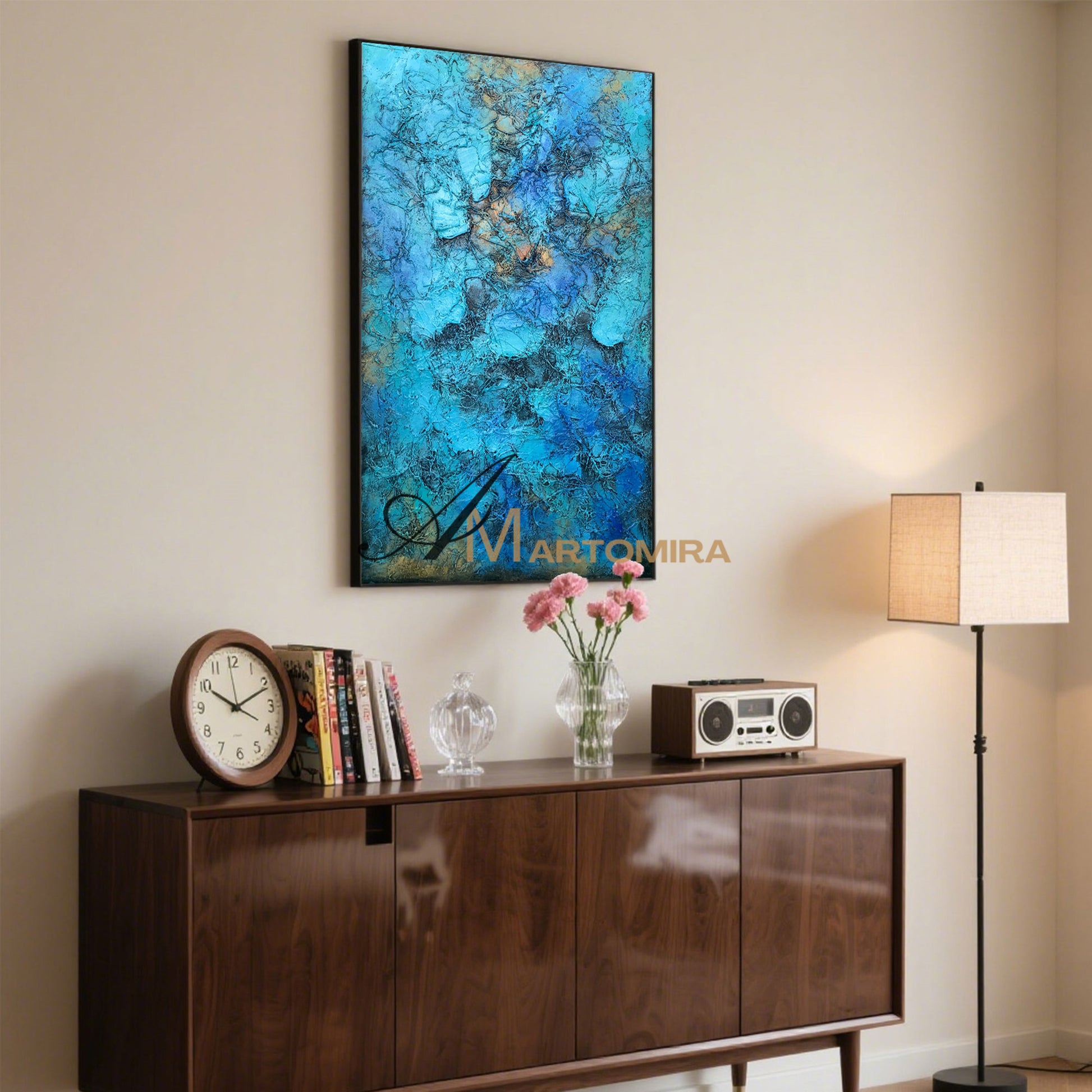 Textured Wall Art | Blue Abstract Paintings | Textured Wall Art For Living Room | Abstract Art #NY007
