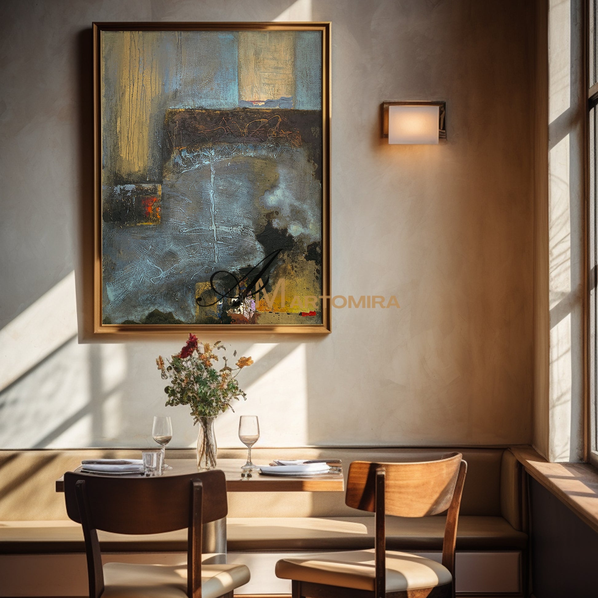 Modern Abstract Paintings | Canvas Wall Decor | Brown Wall Art | Abstract Painting For Living Room #NY008