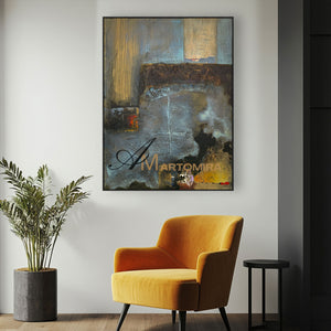 Modern Abstract Paintings | Canvas Wall Decor | Brown Wall Art | Abstract Painting For Living Room #NY008