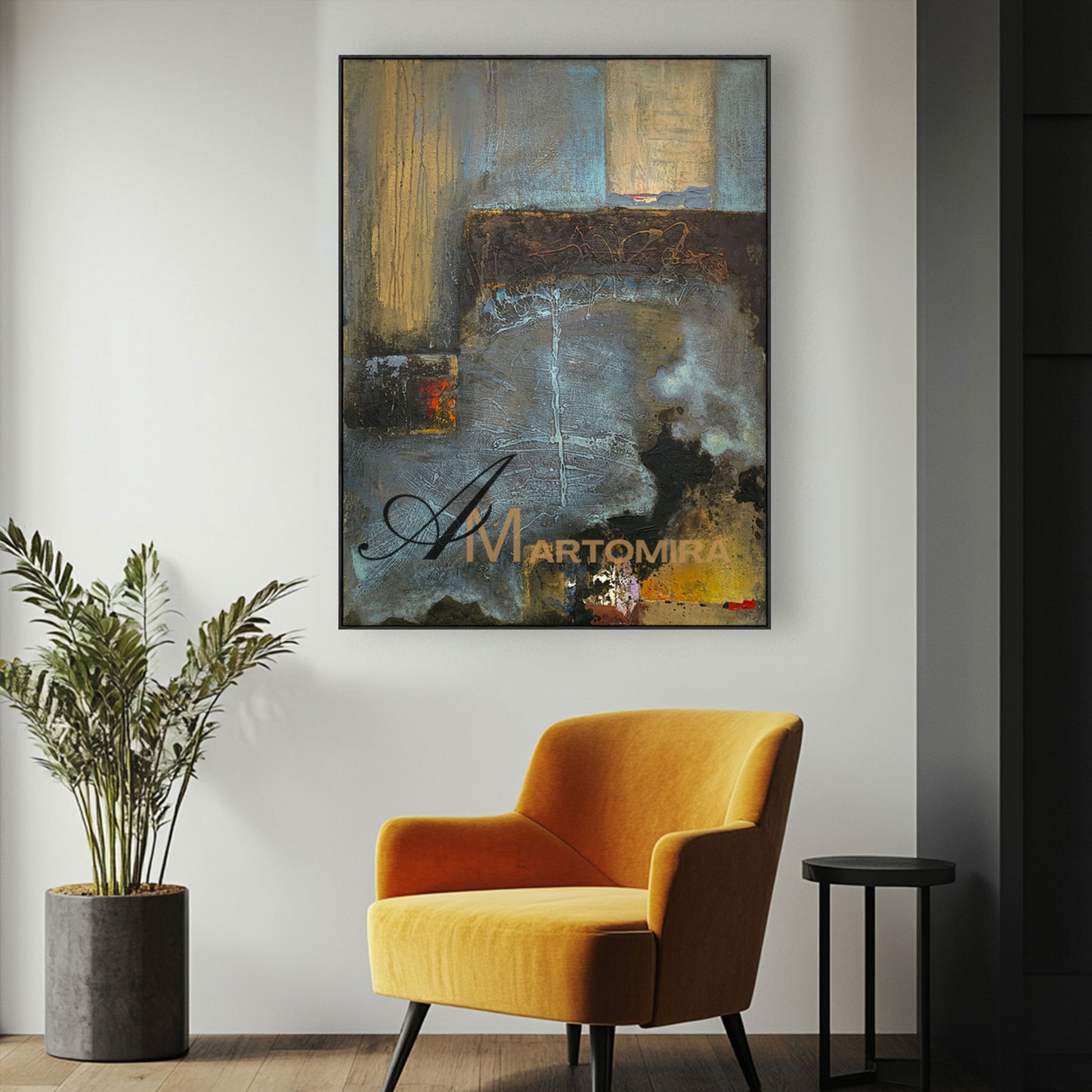 Modern Abstract Paintings | Canvas Wall Decor | Brown Wall Art | Abstract Painting For Living Room #NY008