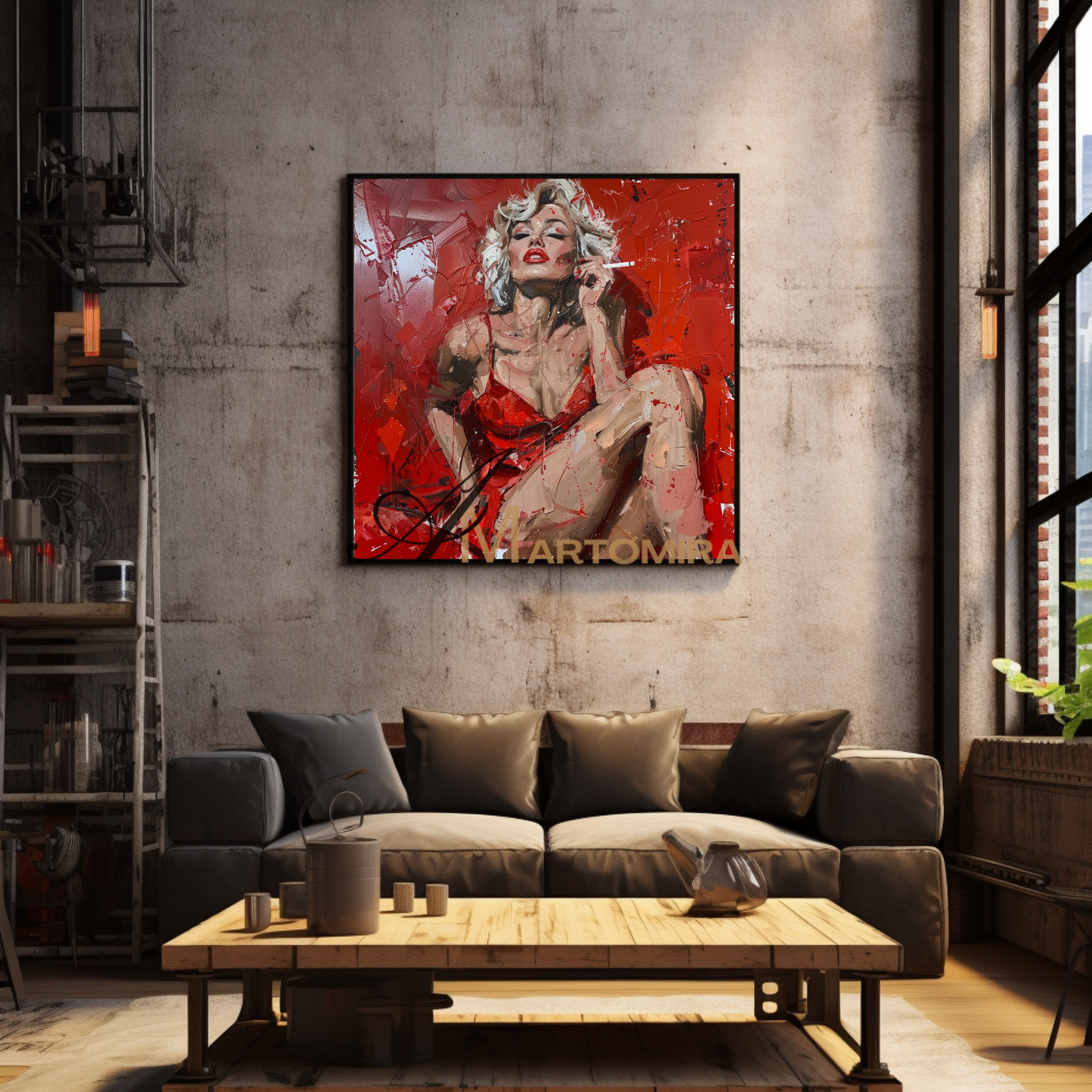 Oil Painting | Sexy Lady | Woman Red Dress Painting | Female Body Abstract Art #AP049