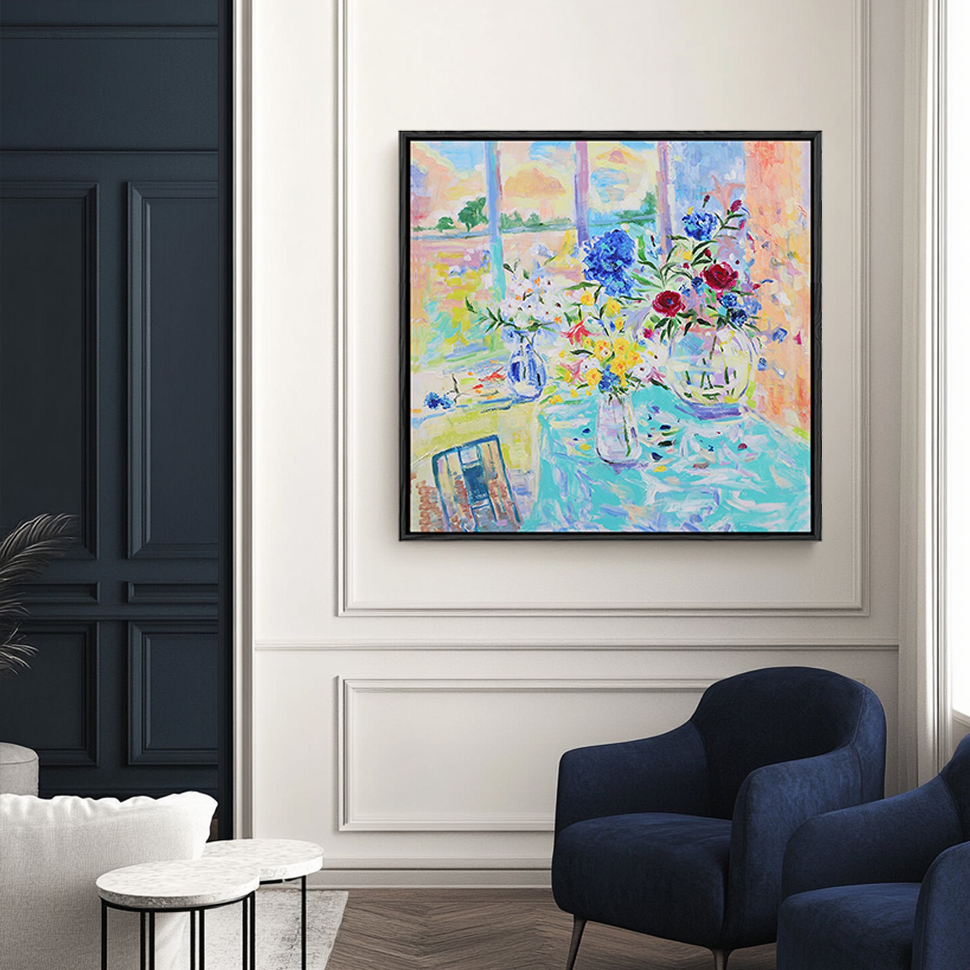 Colorful Wall Art | Flower Vase Painting | Floral Art Wall | Canvas Art Wall Decor #DF038