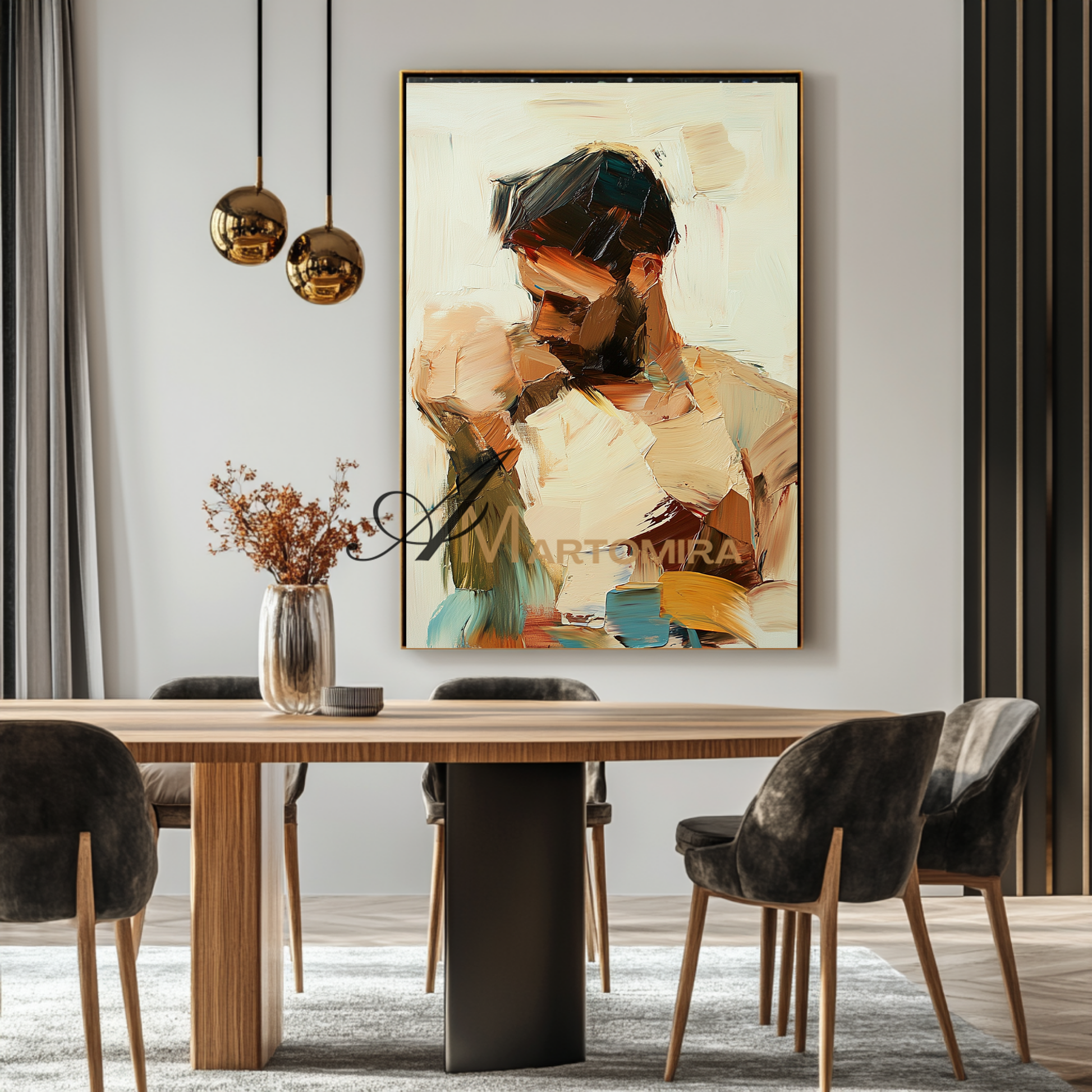 Lovers Art | Abstract Portraits | Abstract Art Paintings | Large Canvas Wall Art #AP035