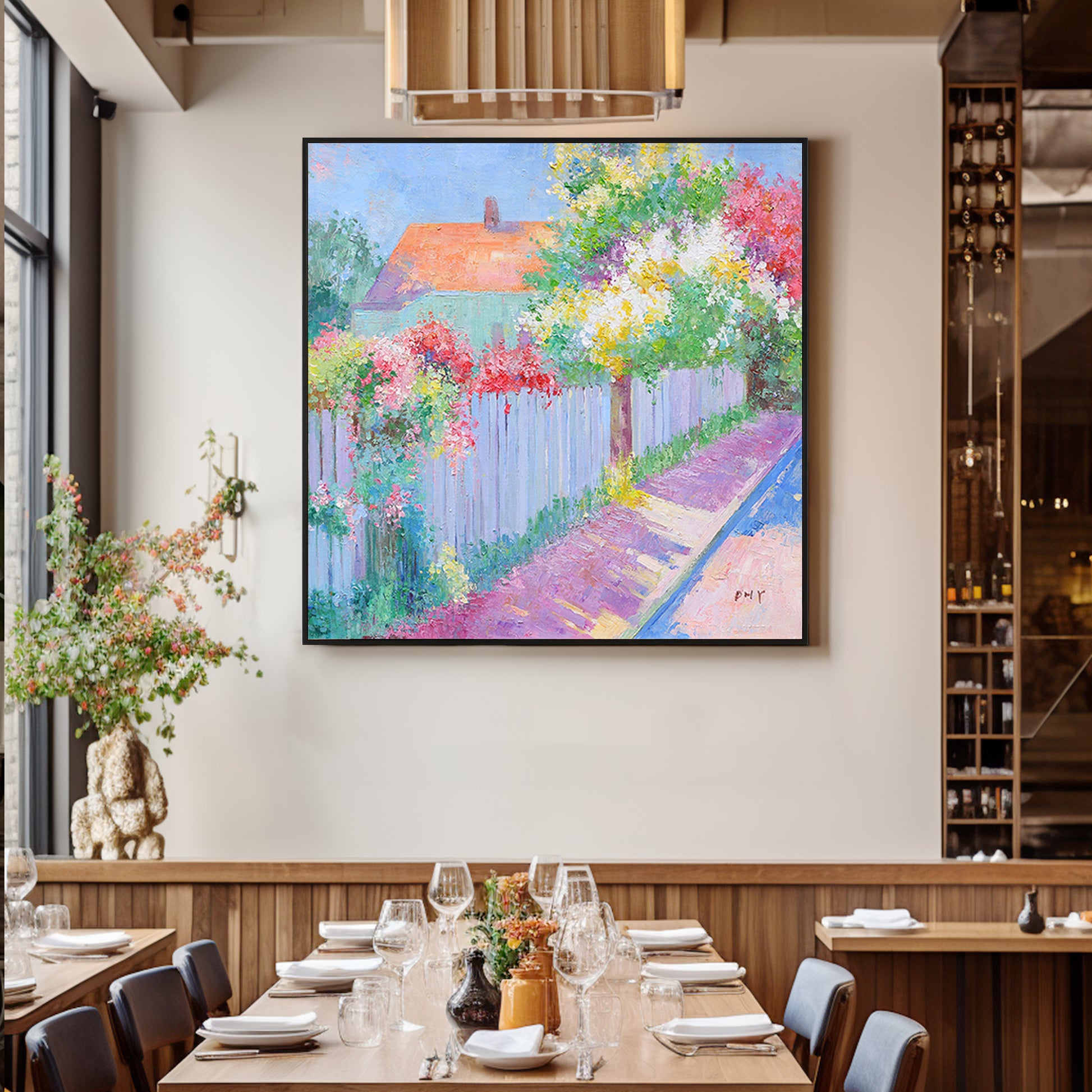Landscape Wall Art | Garden Wall Art | Colorful Flower Wall Art | Large Painting For Living Room  #DF022