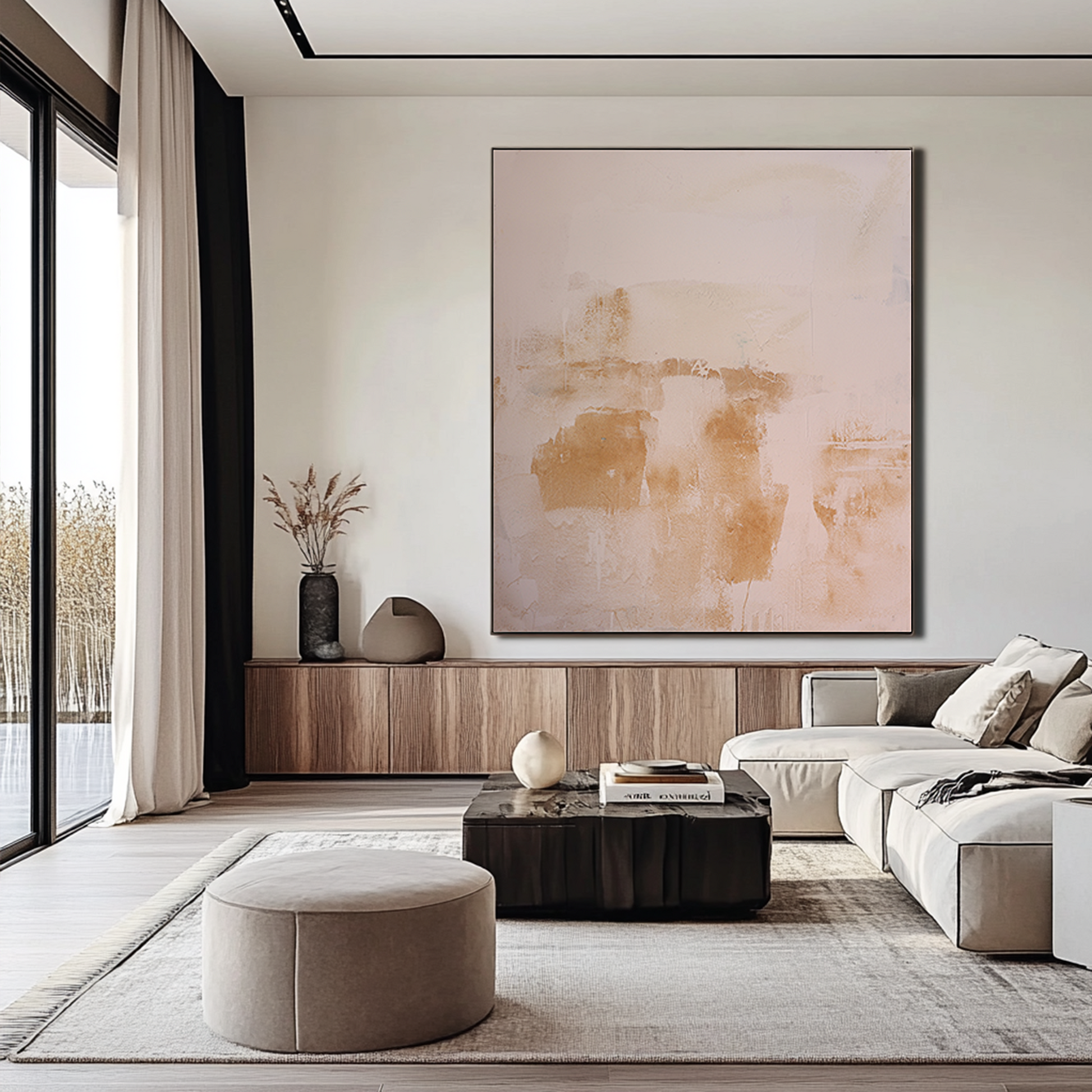 Wabi Sabi Art | Brown Abstract Art | Abstract Minimalist Art | Abstract Wall Art For Living Room #DF054