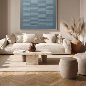 Minimalist Dark & Medium Grey Textured Abstract Square Wall Art with Subtle Repetitive Linear Grid Pattern - Neutral Modern Home Decor for Contemporary Spaces, Office & Living Areas, Understated Soft Tones, Thick Brush/Knife Texture