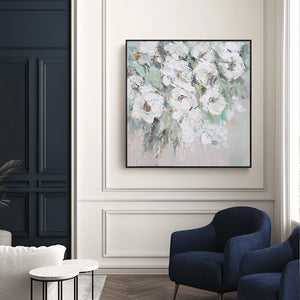 Square Wall Art | Flower Paintings On Canvas | Flower Wall Art | Decorative Wall Art #DF039