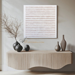 Wabi-Sabi Minimalist Neutral Abstract Art | Textured Line Painting on Canvas | Beige Modern Wall Art | Minimal Aesthetic Home Decor #WB001