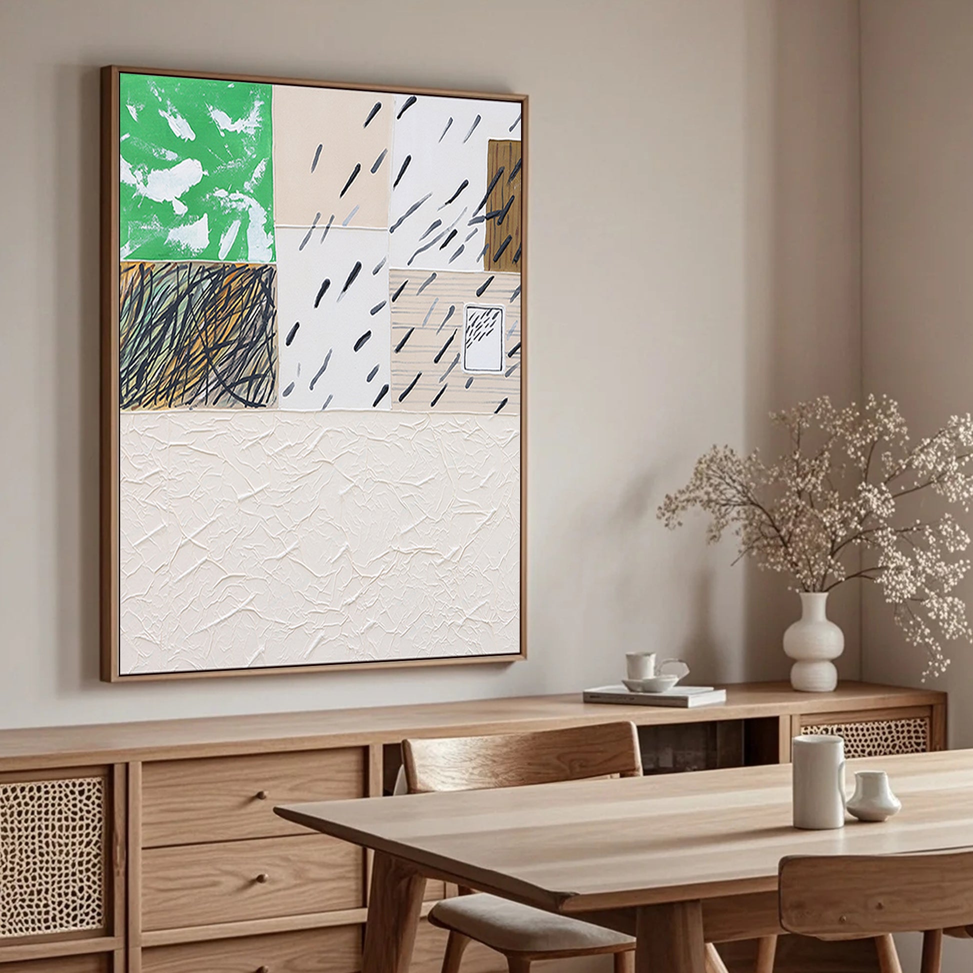 Large Textured Wall Art | Minimalist Paint | Minimalist Abstract Art | Abstract Geometric Wall Art #DF037