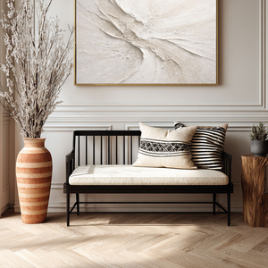 Wabi Sabi Sand Textured Canvas Painting for Bedroom | Artomira