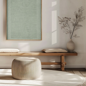 Minimalist Abstract Textured Plaster Wall Art Soft Muted Sage Green Geometric Grid Pattern Framed Modern Neutral Home Decor for Living Room Bedroom Office Dining Room Hallway