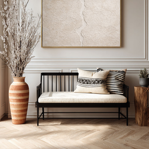 Minimalist Neutral Beige Abstract Textured Wall Art Handcrafted Plaster-Like Trowel Marks Asymmetrical Fissure Modern Wabi-Sabi-Inspired Canvas Decor for Living Room Bedroom Dining Room Hallway Office Soft Earthy Tones Calming Artwork