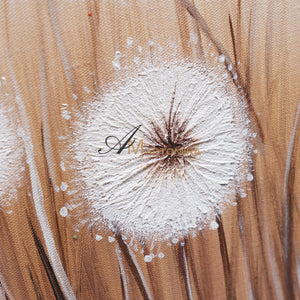 Flower Paintings On Canvas | Dandelion Painting | Wall Art For Living Room | Canvas Wall Decor #DF024