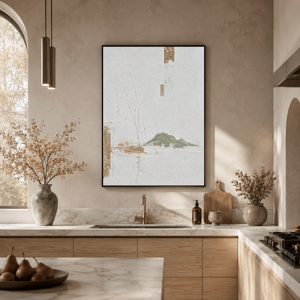 Wabi-Sabi-Kunst | Großformatige abstrakte Wandkunst | Schwarz-Weiß-Leinwandkunst | Abstrakte minimalistische Wandkunst #AH147