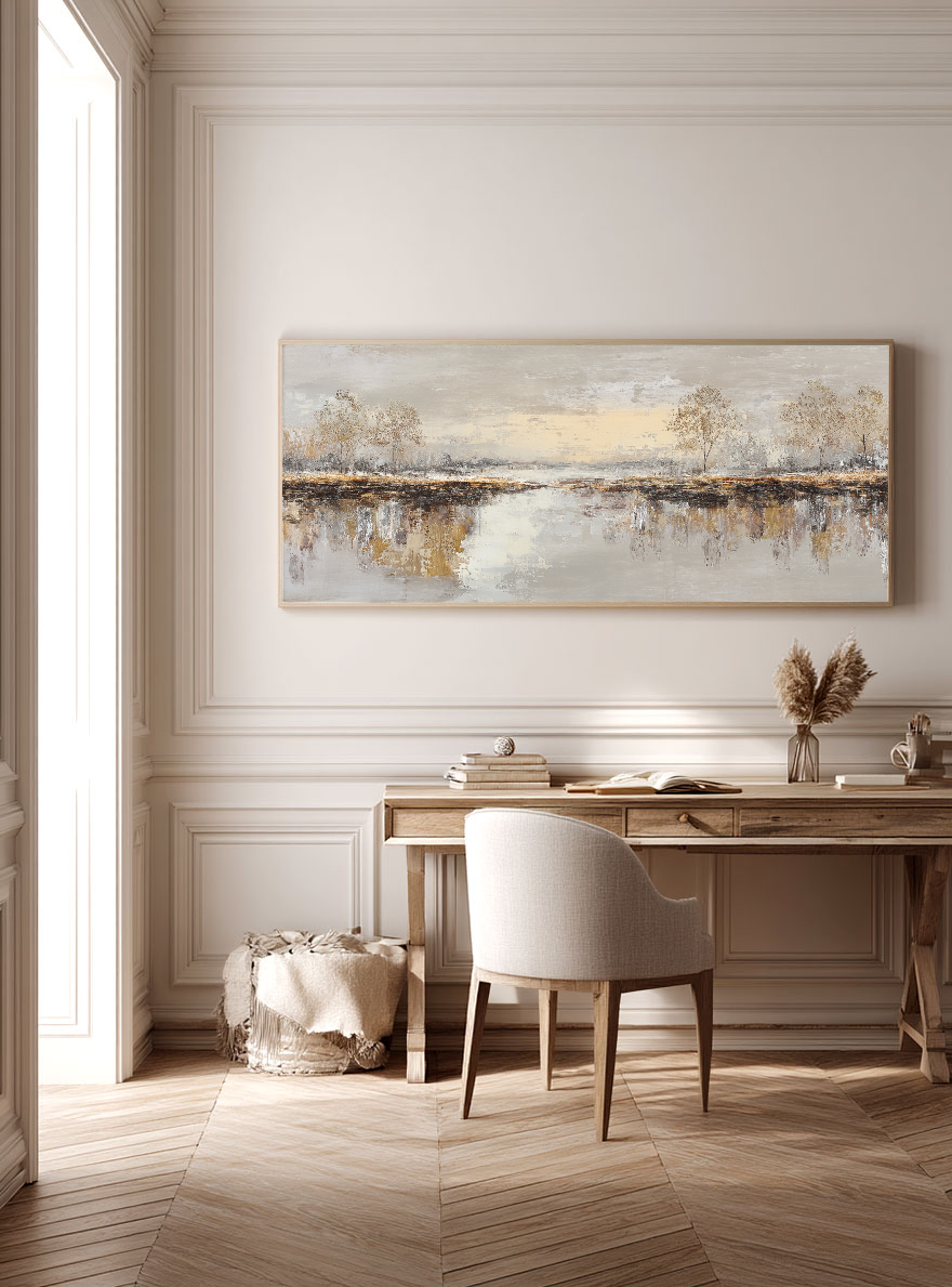 Textured Tree Wall Art - Abstract Autumn Landscape Canvas Painting