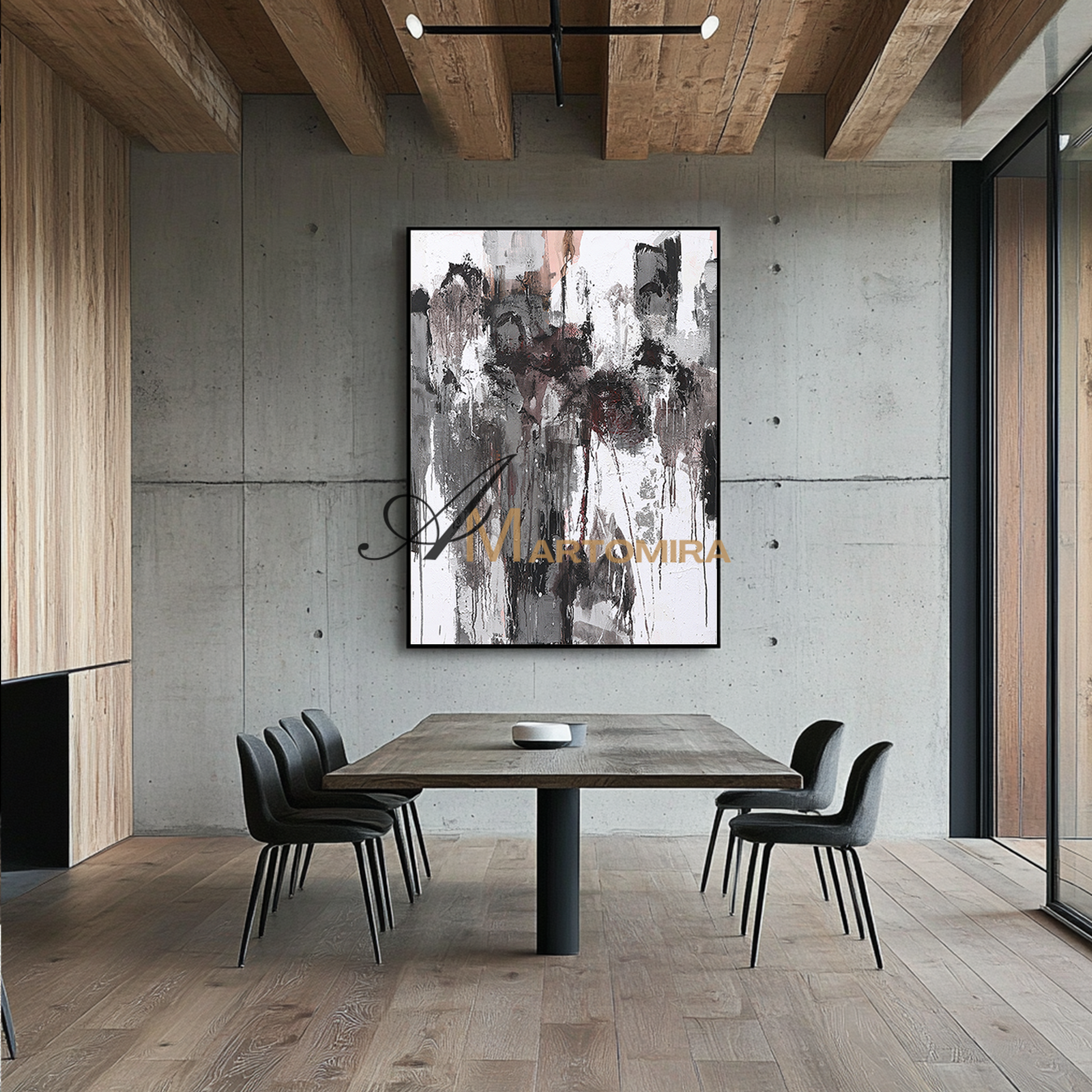 Black And White Canvas Art | Modern Abstract Art | Large Art Canvas #DF029