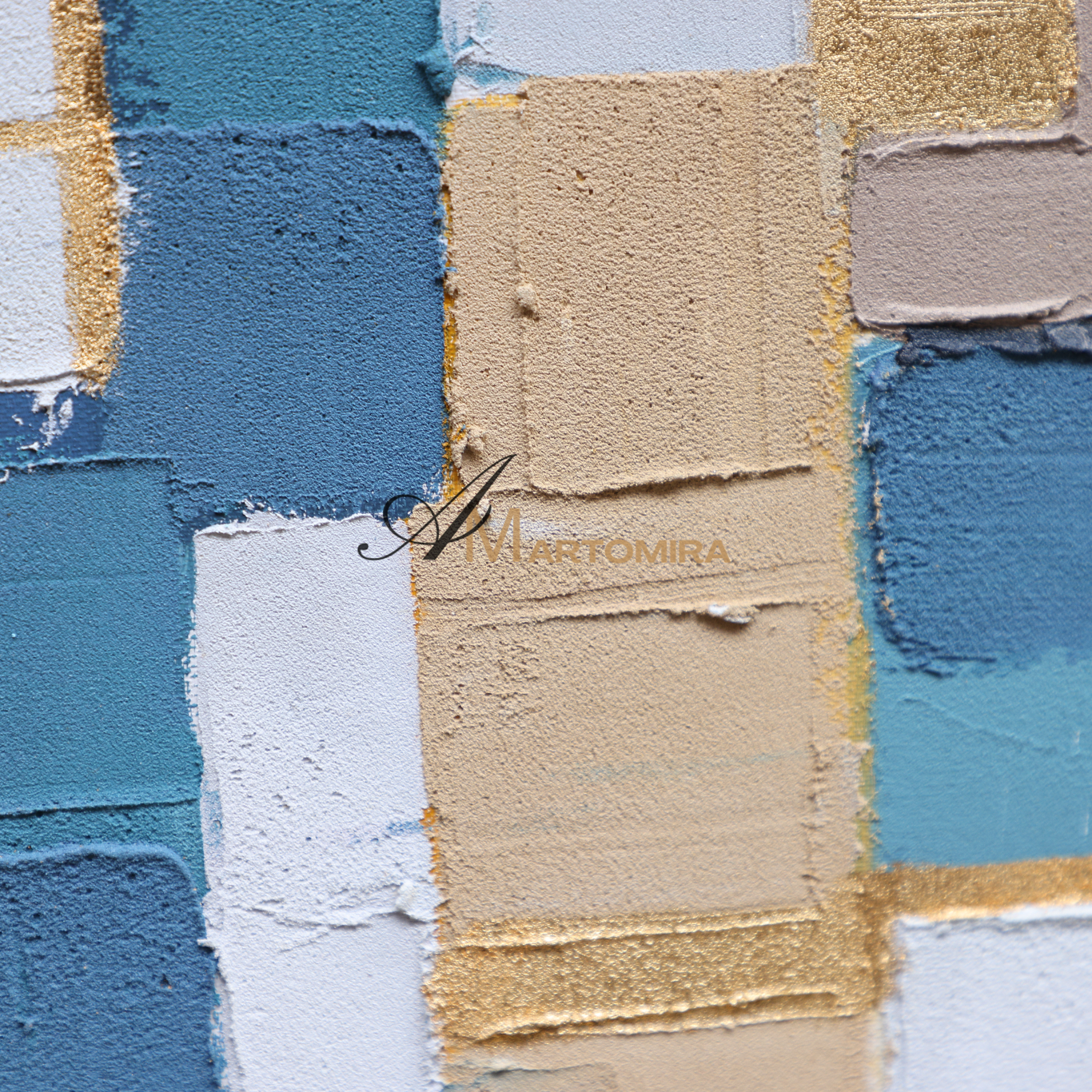 Blue And Gold Wall Art | Geometric Wall Art | Minimalist Abstract Art | Contemporary Modern Wall Decor #DF064