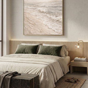 Minimalist Neutral Ocean Wave Textured Wall Art Beige White Grey Abstract Beach Scene Impasto Painting Coastal Artwork for Living Room Bedroom Dining Room Office Hallway